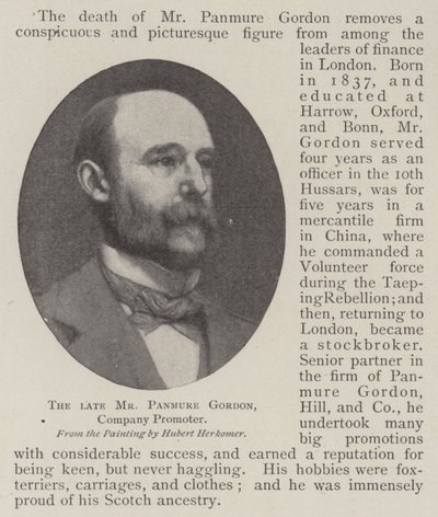 De overleden Mr Panmure Gordon, bedrijfspromotor door Hubert von Herkomer