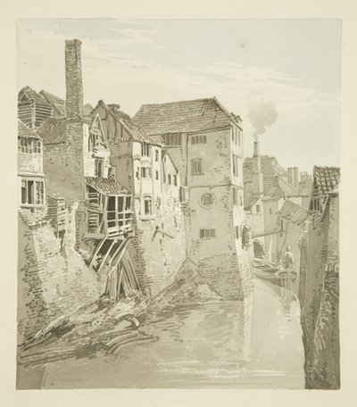 Kasteelgracht en muur vanaf Queen