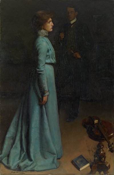 De dame in het blauw (de heer en mevrouw J S MacDonald) door Hugh Ramsay