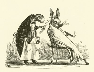 Schildpad en Haas (gravure) door Hugh Rowley