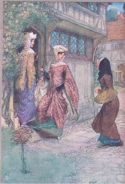 Ga met ons mee en kijk, illustratie uit The Merry Wives of Windsor, 1910 door Hugh Thomson