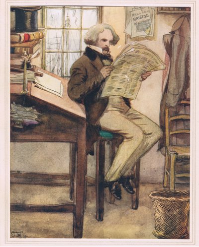Hawthorne in het douanekantoor door Hugh Thomson