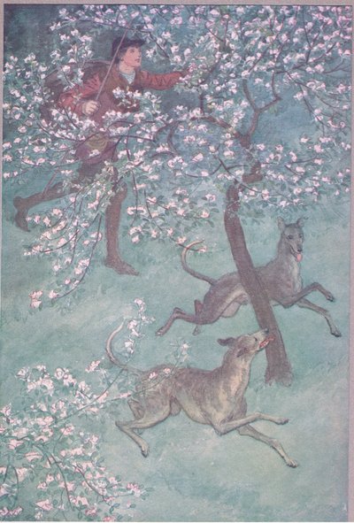 Hij heeft ogen van jeugd, hij ruikt naar april en mei, illustratie uit The Merry Wives of Windsor, 1910 door Hugh Thomson
