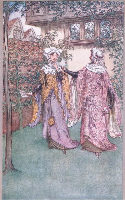Hier is de tweelingbroer van je brief, illustratie uit The Merry Wives of Windsor, 1910 door Hugh Thomson