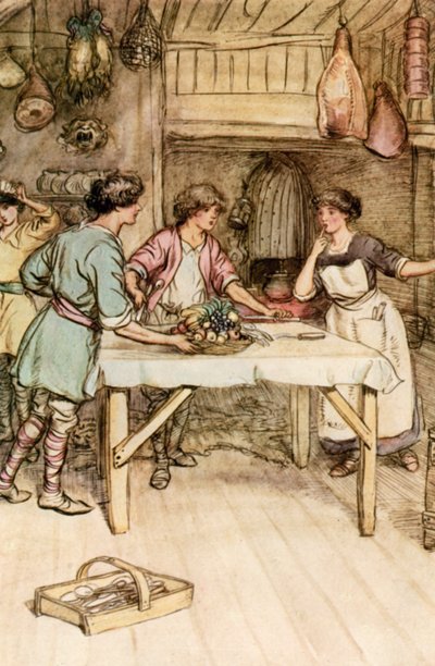 Illustratie voor J M Barries The Admirable Crichton door Hugh Thomson