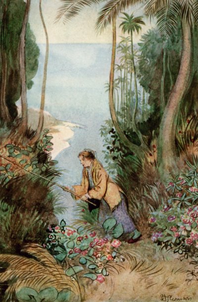 Illustratie voor J M Barries The Admirable Crichton door Hugh Thomson