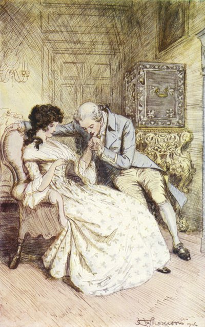 Illustratie voor Mr Gilfils Liefdesverhaal door Hugh Thomson