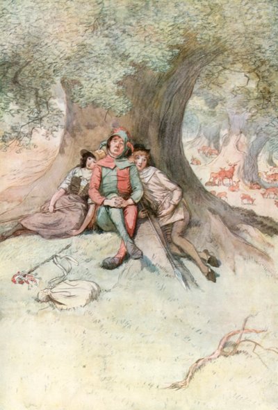 Illustratie voor Shakespeares Zoals het u bevalt door Hugh Thomson