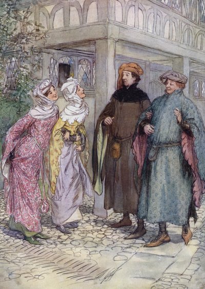 Illustratie voor De Vrolijke Vrouwtjes van Windsor door Hugh Thomson