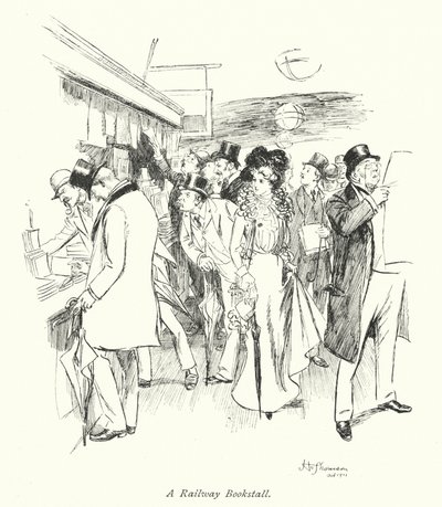Londen: Een spoorwegboekenkraam door Hugh Thomson