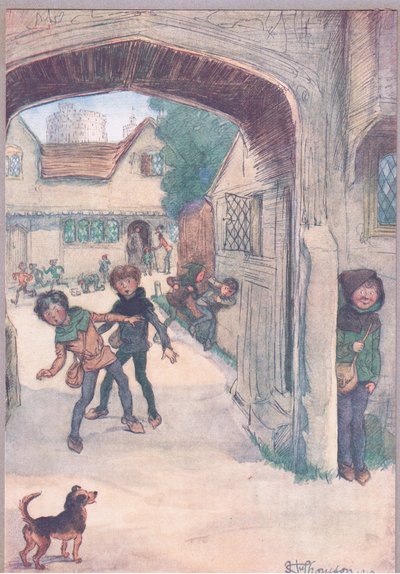 "Meester Slender laat de jongens spelen", illustratie uit 