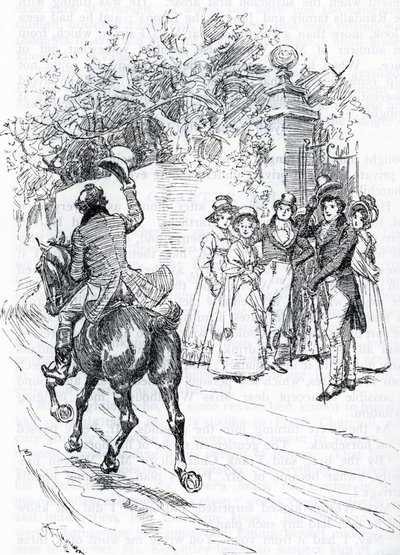 "Mr Perry te paard" (illustratie) door Hugh Thomson