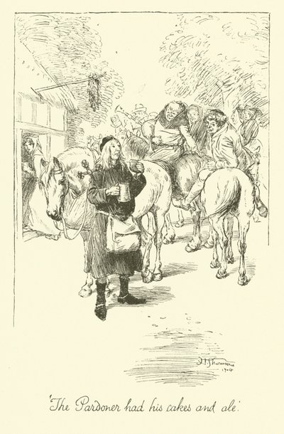 De aflaatverkoper (litho) door Hugh Thomson