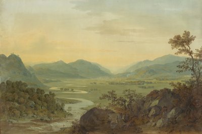 Carne rivier vanaf Loudoun Castle, Ayrshire, 1804 door Hugh William Williams