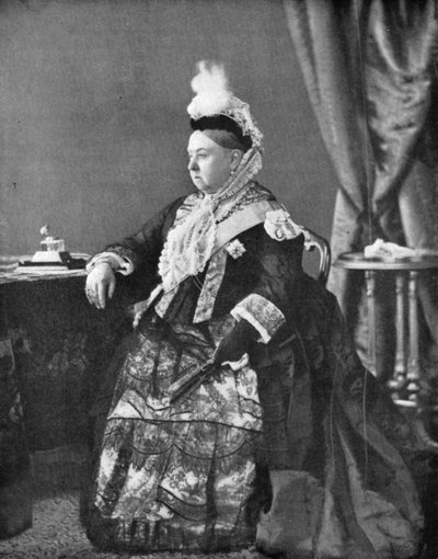 Koningin Victoria in de jurk die ze droeg bij haar Gouden Jubileumdienst, 1887 door Hughes and Mullins