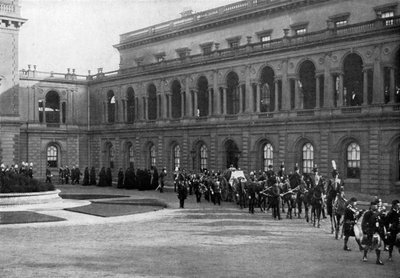 Begrafenisstoet van Koningin Victoria vertrekt van Osborne House, Isle of Wight, 1 februari 1901 door Hughes and Mullins