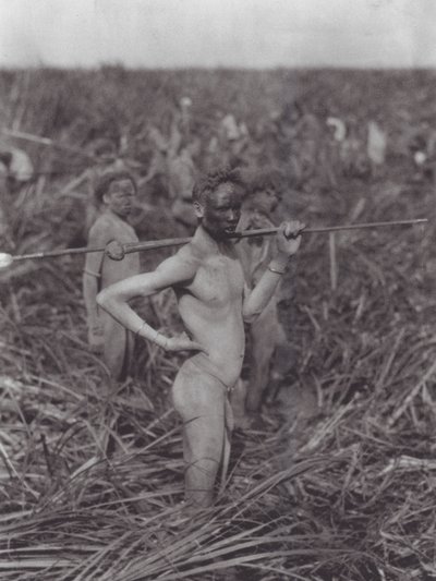 Afrika: Nuer krijgers in moeras door Hugo Adolf Bernatzik