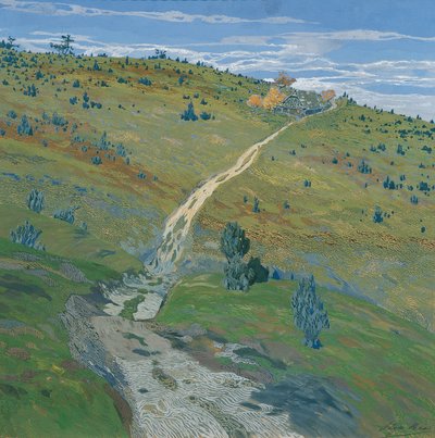 Bergweg in de Beskiden door Hugo Baar