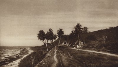 Mexico: Campeche, Calle por Lerma (zwart-wit foto) door Hugo Brehme