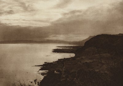 Mexico: Meer van Chapala (zwart-wit foto) door Hugo Brehme
