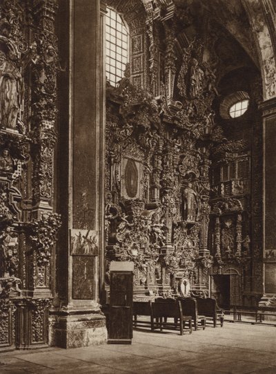 Mexico: Kerk van Tepozotlan (z/w foto) door Hugo Brehme