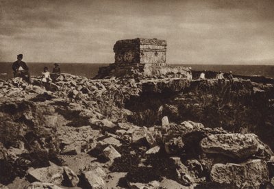 Mexico: Isla de las Mujeres, Yucatan (zwart-wit foto) door Hugo Brehme