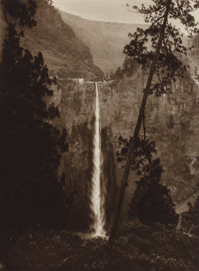 Mexico: Necaxa waterval, staat Puebla (zwart-wit foto) door Hugo Brehme