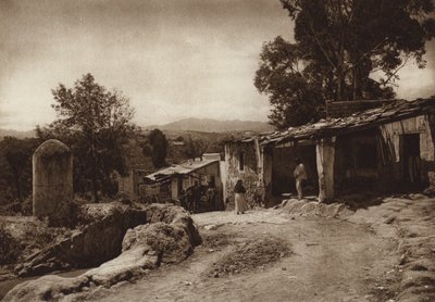 Mexico: San Esteban, de buitenwijken van de hoofdstad Mejico (z/w foto) door Hugo Brehme