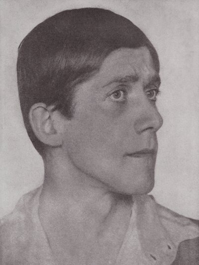 Oskar Kokoschka, Oostenrijks kunstenaar en schrijver (z/w foto) door Hugo Erfurth
