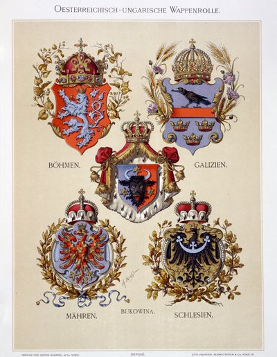 Wapenschilden uit het Oostenrijks-Hongaarse Rijk, uit 
