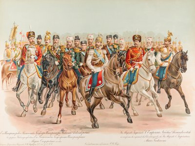 Ruiterportret van Nicolaas II van Rusland door Hugo Karlovich Bakmanson