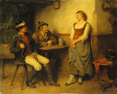 Een gesprek in de taverne, 1891 door Hugo Kauffmann