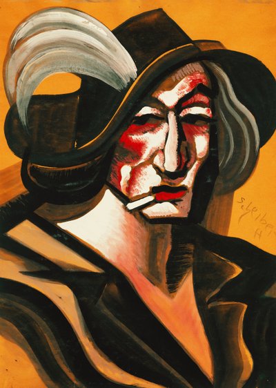 Dame met Hoed door Hugo Scheiber