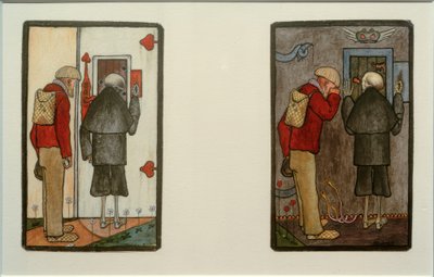 Boer en Dood voor de poorten van Hemel en Hel door Hugo Simberg