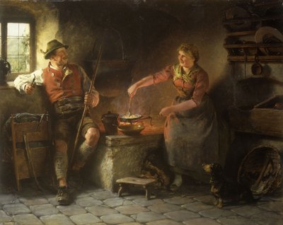 In de keuken, 1901 door Hugo Wilhelm Kauffman