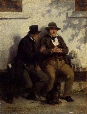 Twee Mannen met hun Honden door Hugo Wilhelm Kauffman