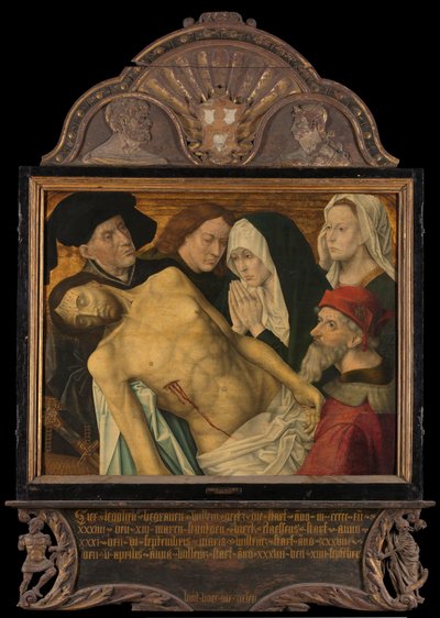 Centraal paneel van een herdenkingstriptiek, voorheen het Gertz-herdenkingstriptiek genoemd, met de klaagzang door Hugo van der Goes (copy after)