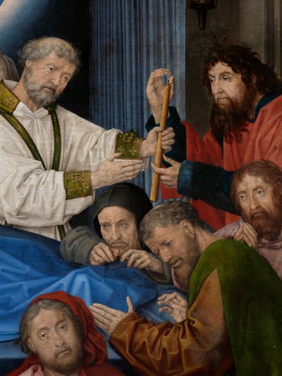 Detail (dood van de Maagd) door Hugo van der Goes