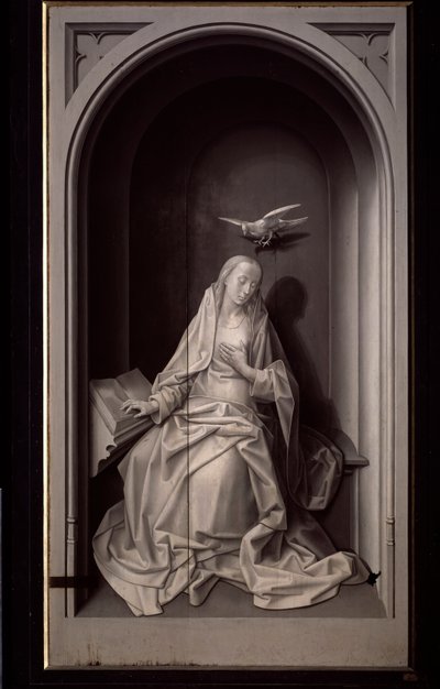 De Maagd van de Aankondiging, van het Portinari-drieluik, ca. 1479 door Hugo van der Goes