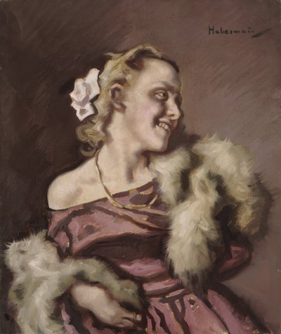 Vrouwenportret door Hugo von Habermann