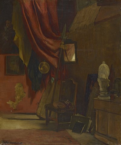 In het atelier door Hugo von Habermann
