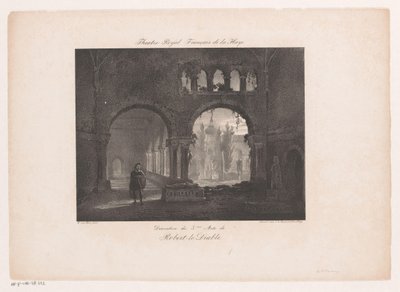Decorstuk voor de opera Robert le diable door Huib van Hove Bz