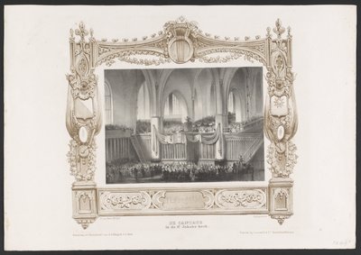 Optocht met een boekdrukkerij, 1836 door Huib van Hove Bz