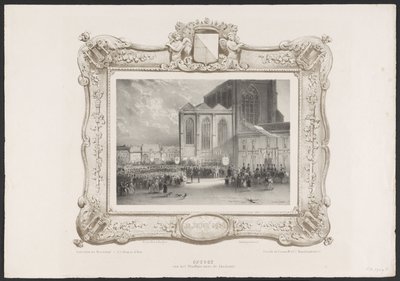 Optocht van het Stadhuis naar het Academiegebouw, 1836 door Huib van Hove Bz