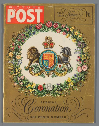 Exemplaar van de speciale editie van de Picture Post tgv de kroning van koningin Elizabeth II, 6 juni 1953 door Hulton Press Ltd.