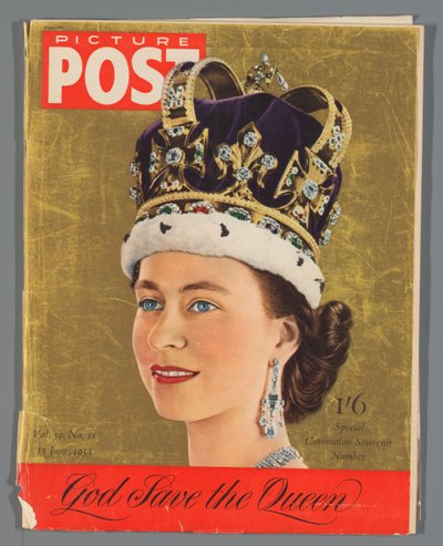 Exemplaar van de speciale editie van de Picture Post tgv de kroning van koningin Elizabeth II, 13 juni 1953 door Hulton Press Ltd.