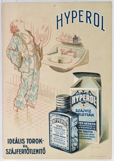 Advertentie voor Hyperol mondwastablet, 1930 door Hungarian School
