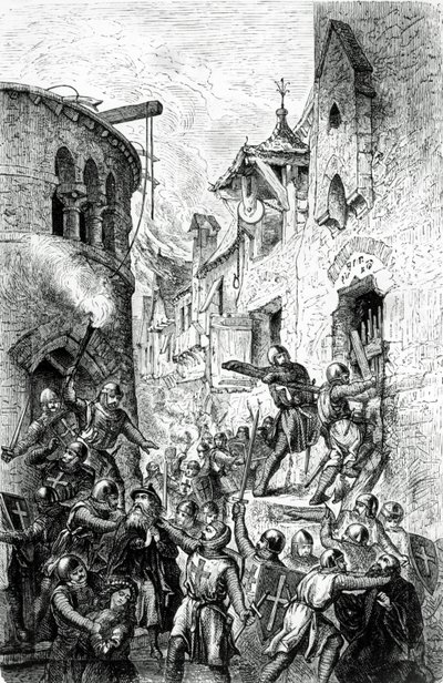 Antisemitisme en vervolging van Joden door kruisvaarders, 1881 door Hungarian School
