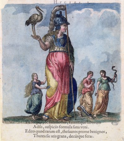 Hygieia, uit een verzameling portretten van artsen door de Hongaarse arts, Sambucus door Hungarian School