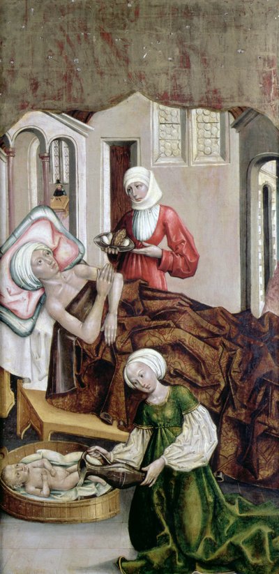De Geboorte van St. Johannes de Doper, Kisszeben, 1490 door Hungarian School